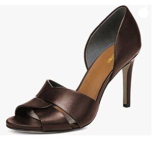 Pazzion Women Open Almond Toe High Heeled D'Orsay Pumps Slip On Stiletto Heel